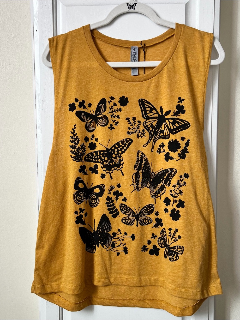Mad Love Mustard Butterfly Graphic Tank